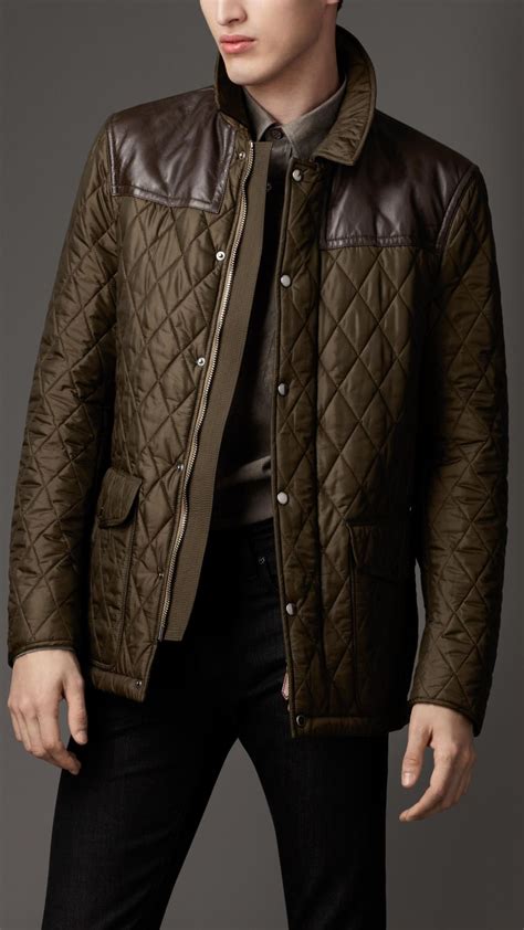 mens burberry leather jacket|burberry quilted jacket men's.